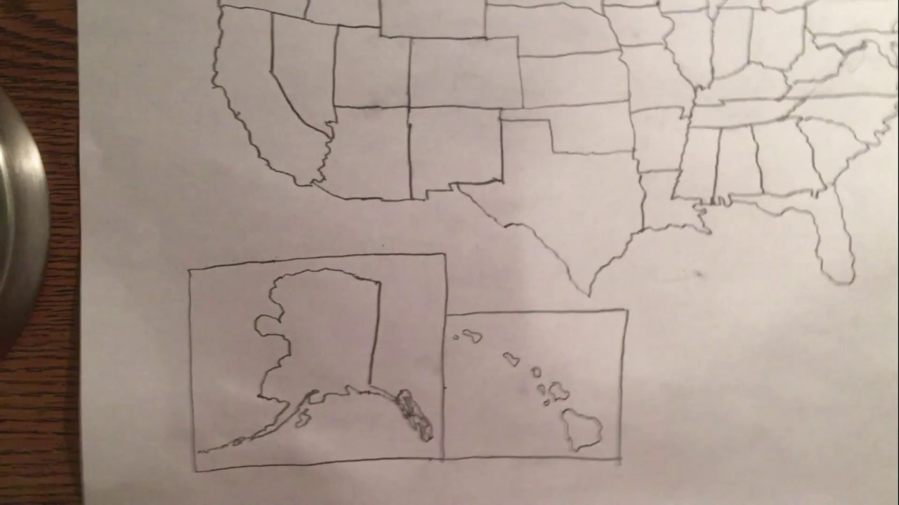 Drawing a United States Map ASMR