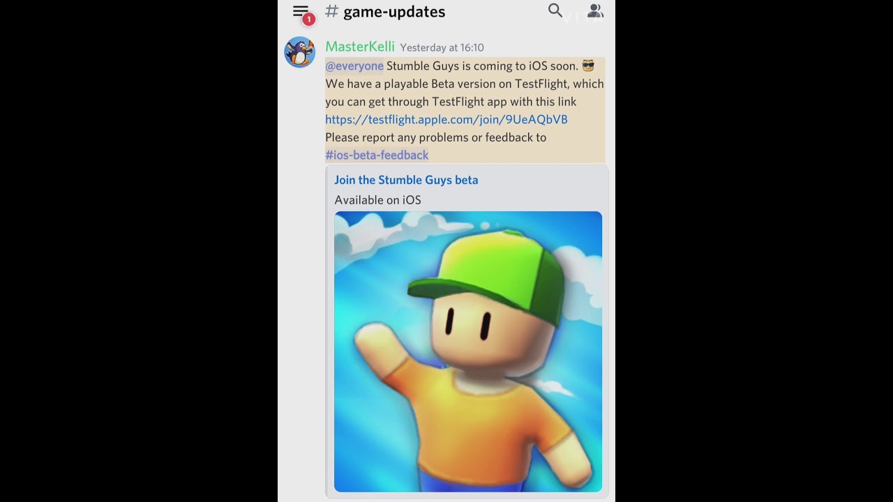 Stumble guys beta version on ios is available.