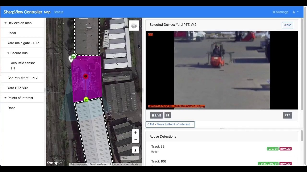 SharpView Controller - Radar Tracking forklift