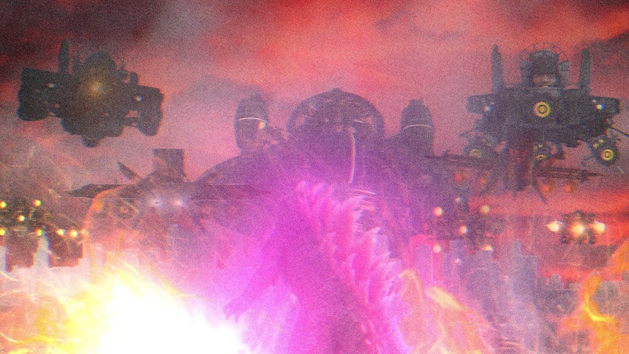 Supercharged Evolved Godzilla Vs Astro Toilet Fleet With accurate sizes Part 1
