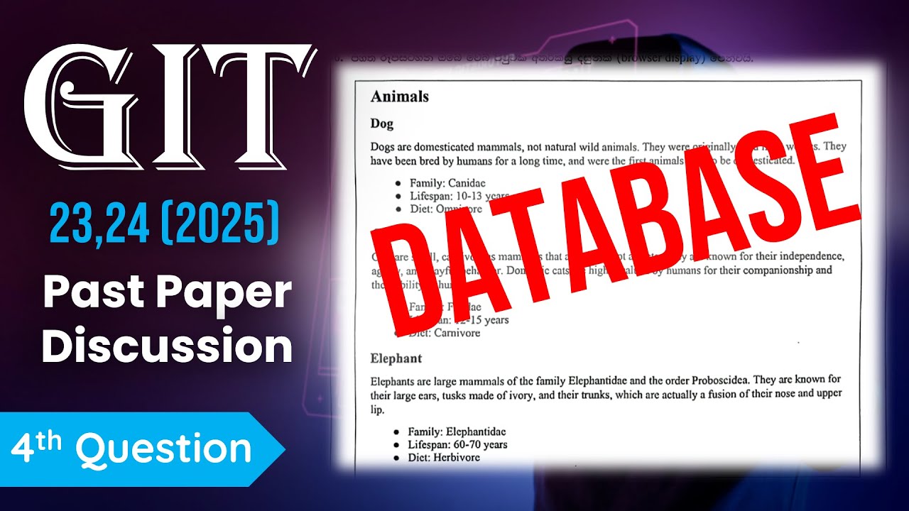 2025 AL GIT Paper - Database question discussion.