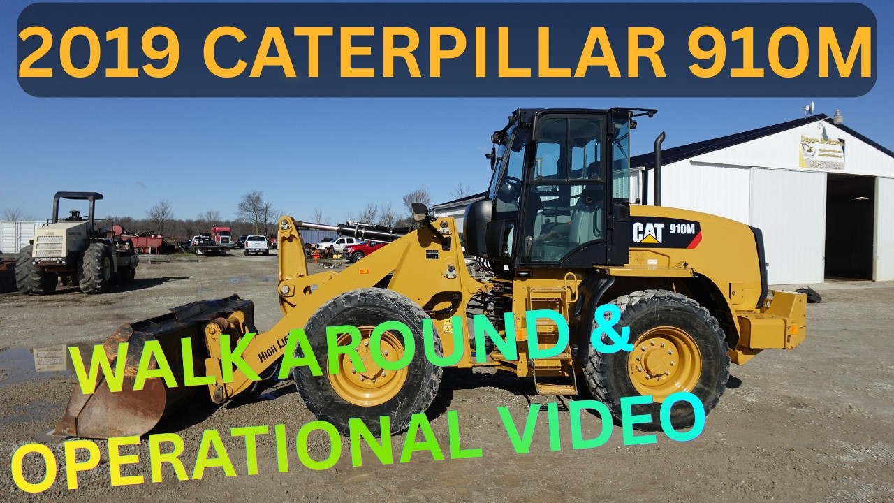 Видеообзор и демонстрация работы колесного погрузчика CATERPILLAR 910M 2019 года выпуска. Цена: 8...