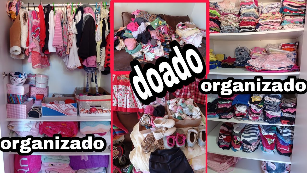 Faxina Completa: Tour do guarda Roupa de menina de 3 anos+organização e doação