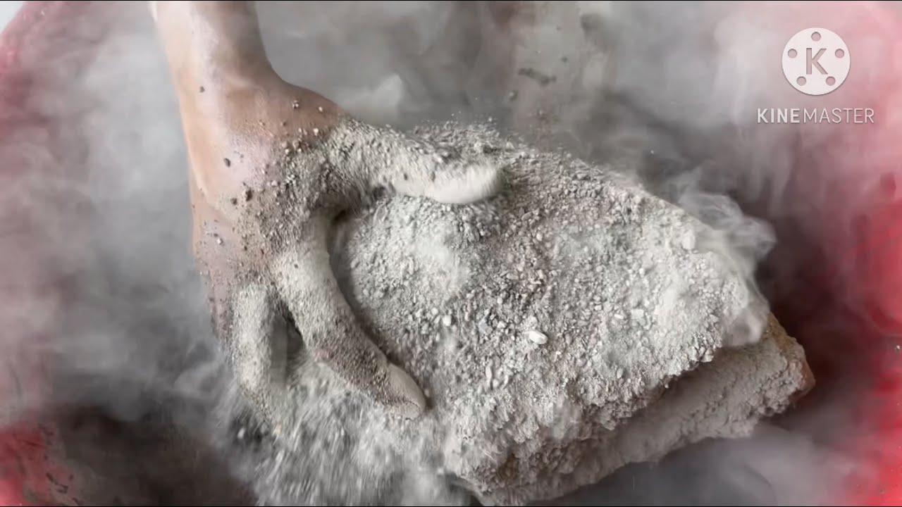 Dusty sand cement crumbling #sandcement #satisfying