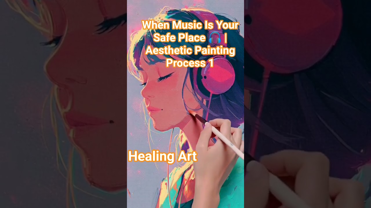 When Music Is Your Safe Place 🎧 | Aesthetic Painting Process 1