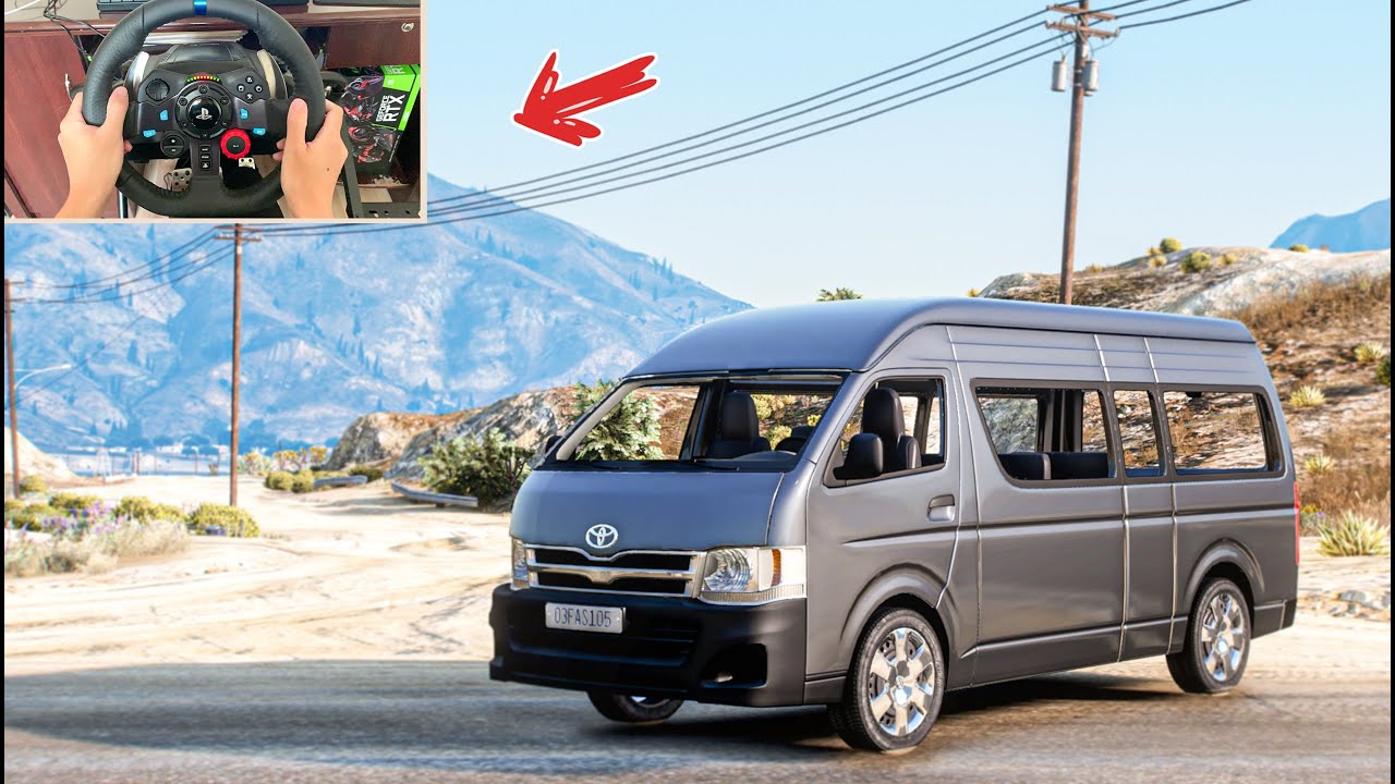 GTA 5 - Toyota Hiace 2012 - OFF ROAD | Logitech g29 gameplay