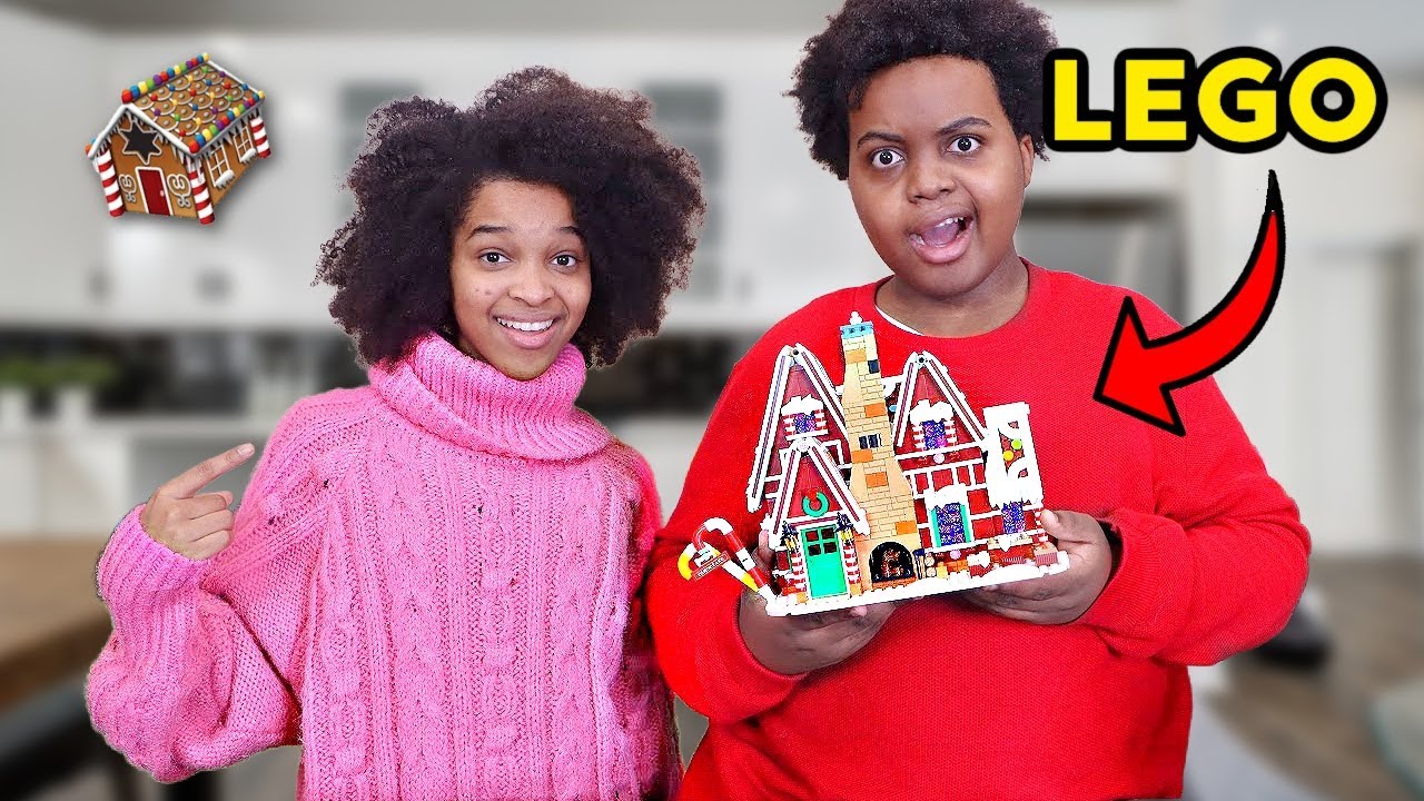 BUILDING A LEGO GINGERBREAD HOUSE SET - Onyx Kids Vlogmas Day 11