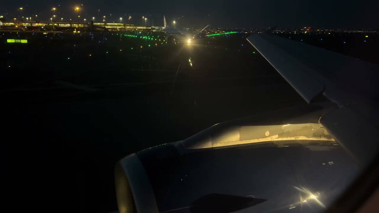 Evening British Airways A319 Takeoff from Amsterdam Schiphol Airport 