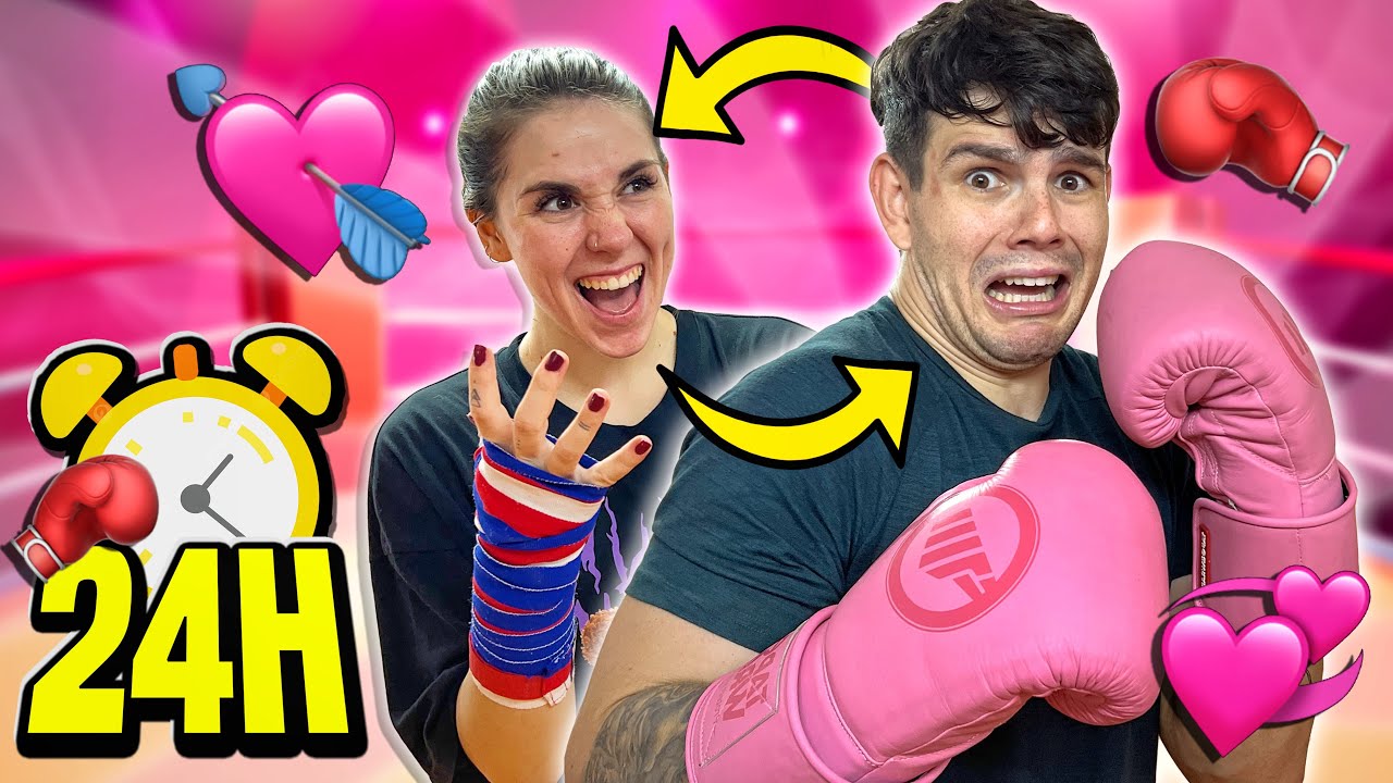 PELEO CONTRA MI NOVIA en KICKBOXING!! 🥊😱 [24 Horas Haciendo Su Entrenamiento] 💪🏼