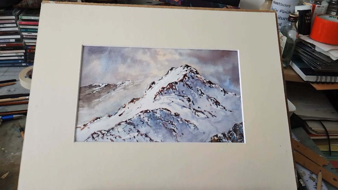 Snowdon in Snow Watercolour