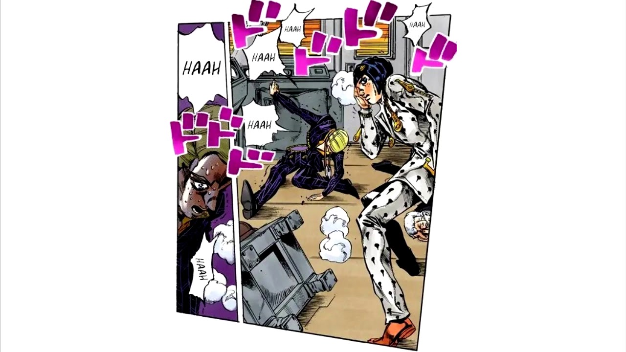 Bruno Buccellati vs. Prosciutto - manga version with anime audio (part 1)