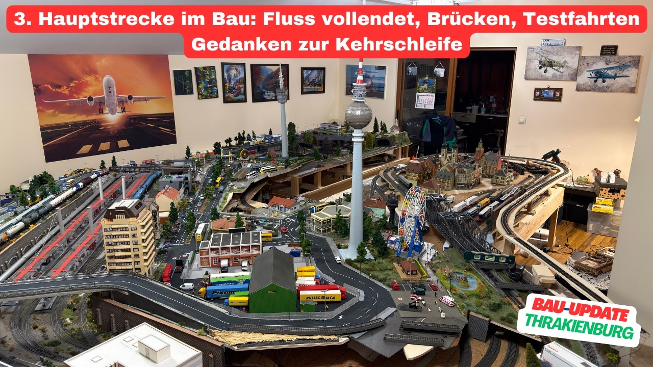 3. Hauptstrecke im Bau: Fluss vollendet, Brücken, Testfahrten, Gedanken zur Kehrschleife