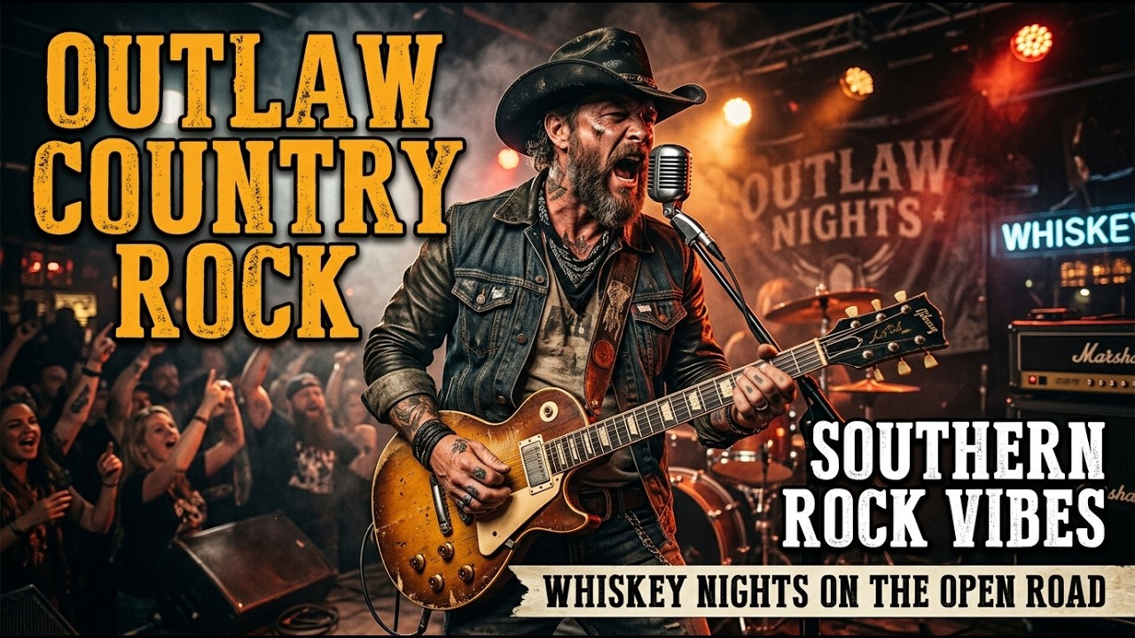 Best Music Outlaw Country Rock 🔥 Southern Rock Vibes 🎸 Whiskey Nights on the Open Road