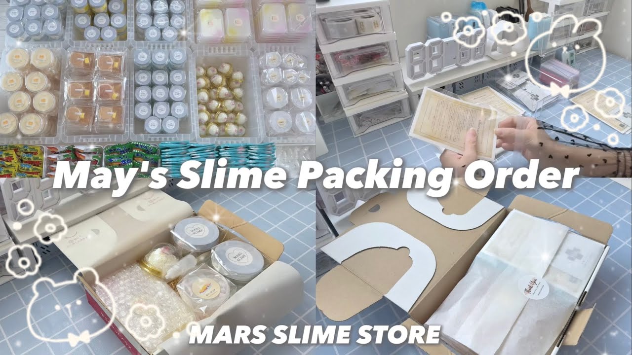 ‪꒰  梱包ASMR  ꒱‬ May's Slime Packing Orders 🍽´- ‪