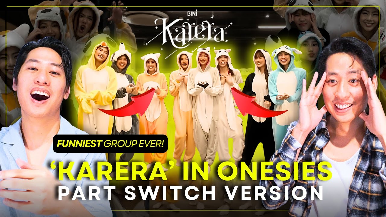 BINI 'KARERA' DANCE PRACTICE REACTION | #BINI IN ONESIES - PART SWITCH VERSION 😂