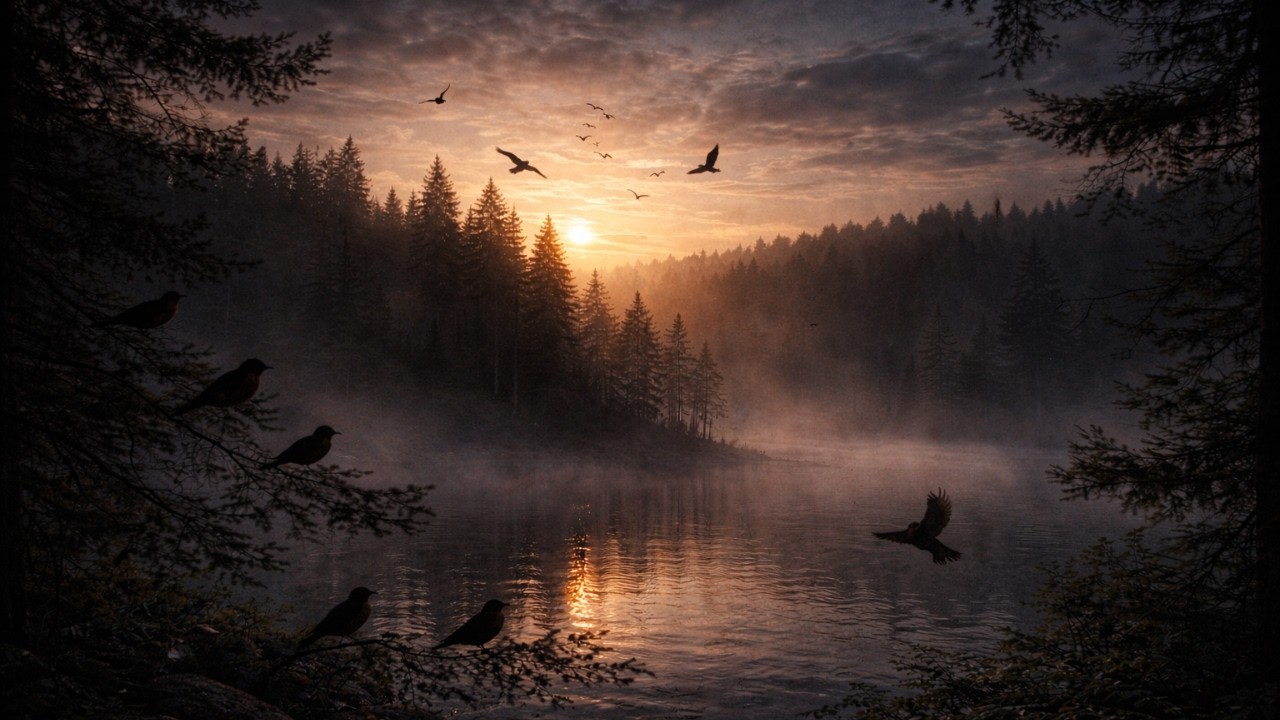 Morning Bird Sounds for Sleep 🕊 Dark Forest Dawn Ambience | Relaxing Nature Sounds (No Music)