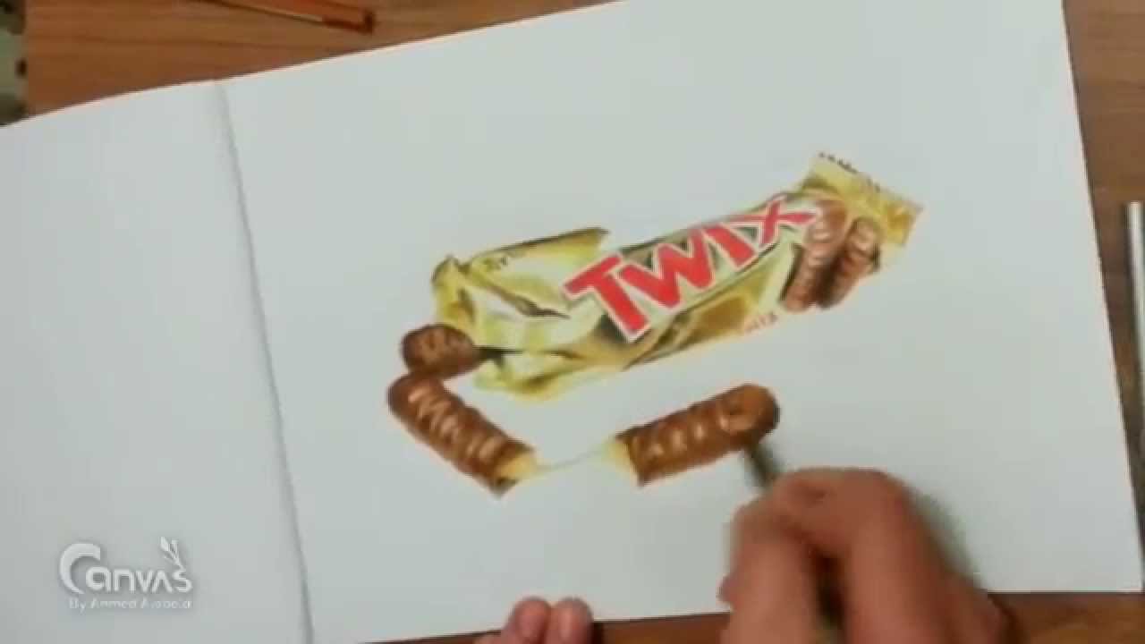 Time lapse - Twix bar with colored pencils HD
