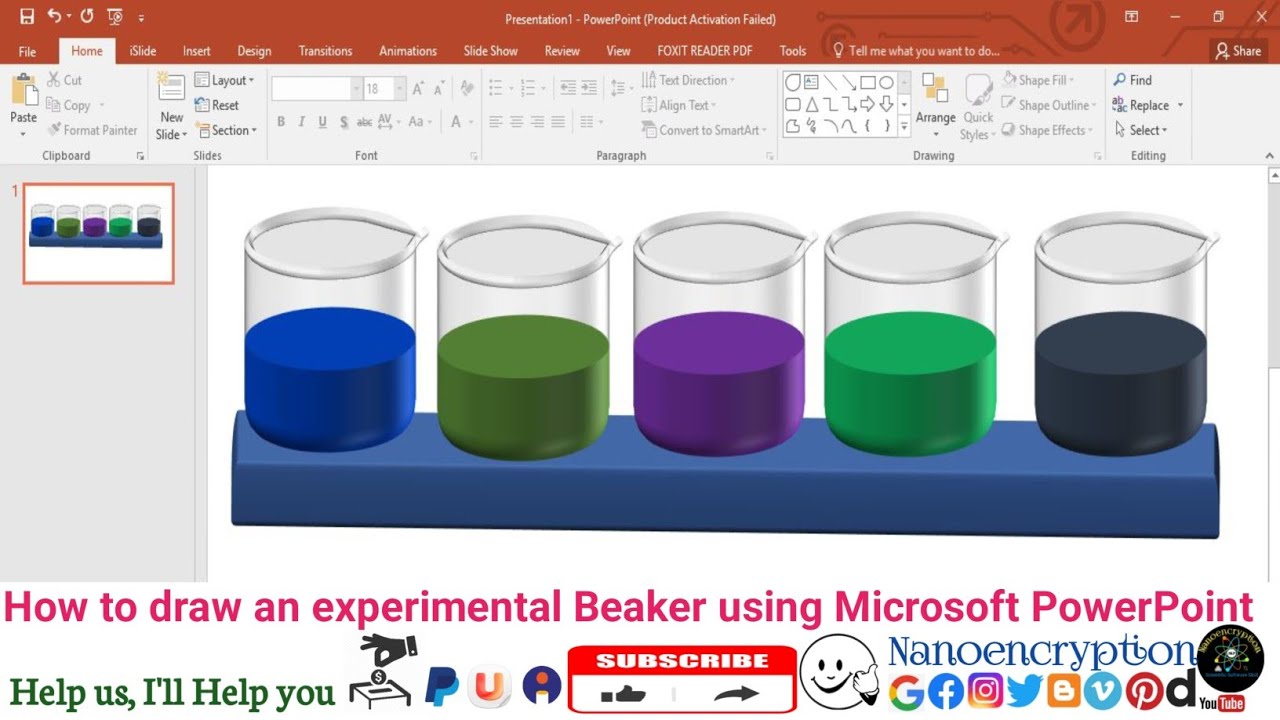 How to draw an experimental Beaker using Microsoft PowerPoint