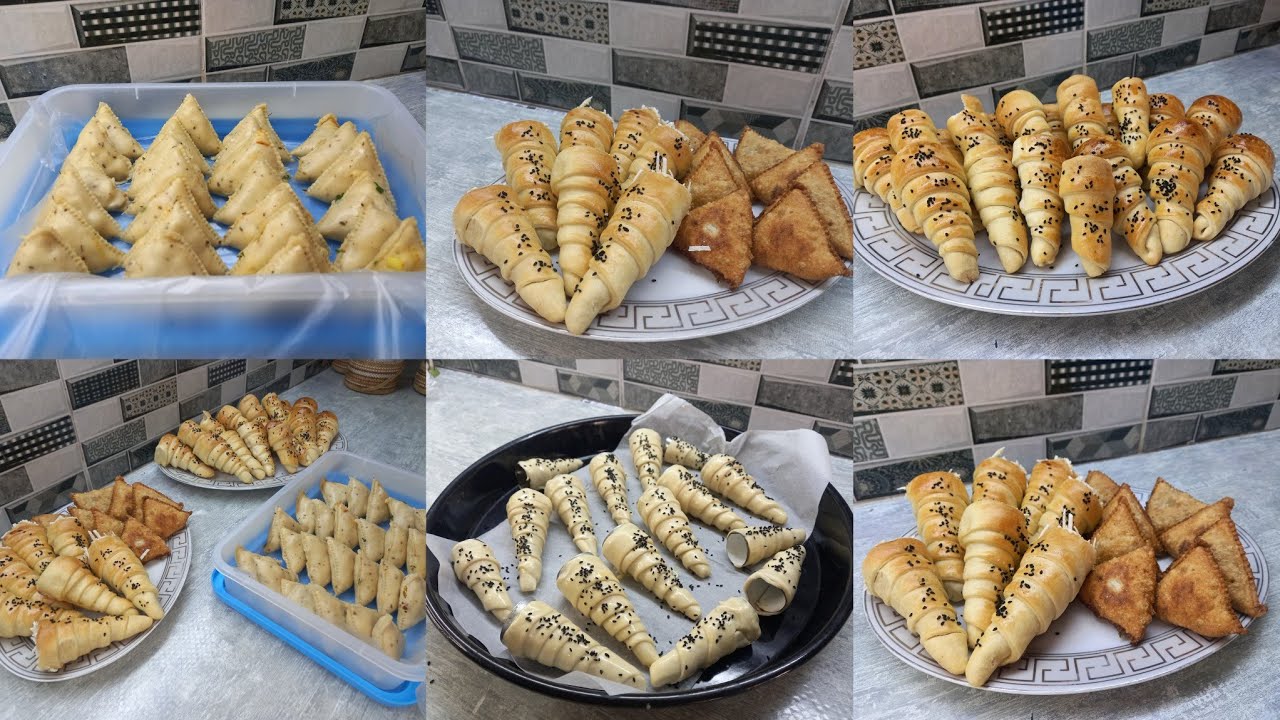 تحضيرات رمضانيه كورناي مالحين وكعيبات سمبوسة بعجينة خيالة مع طريقة التخزين
