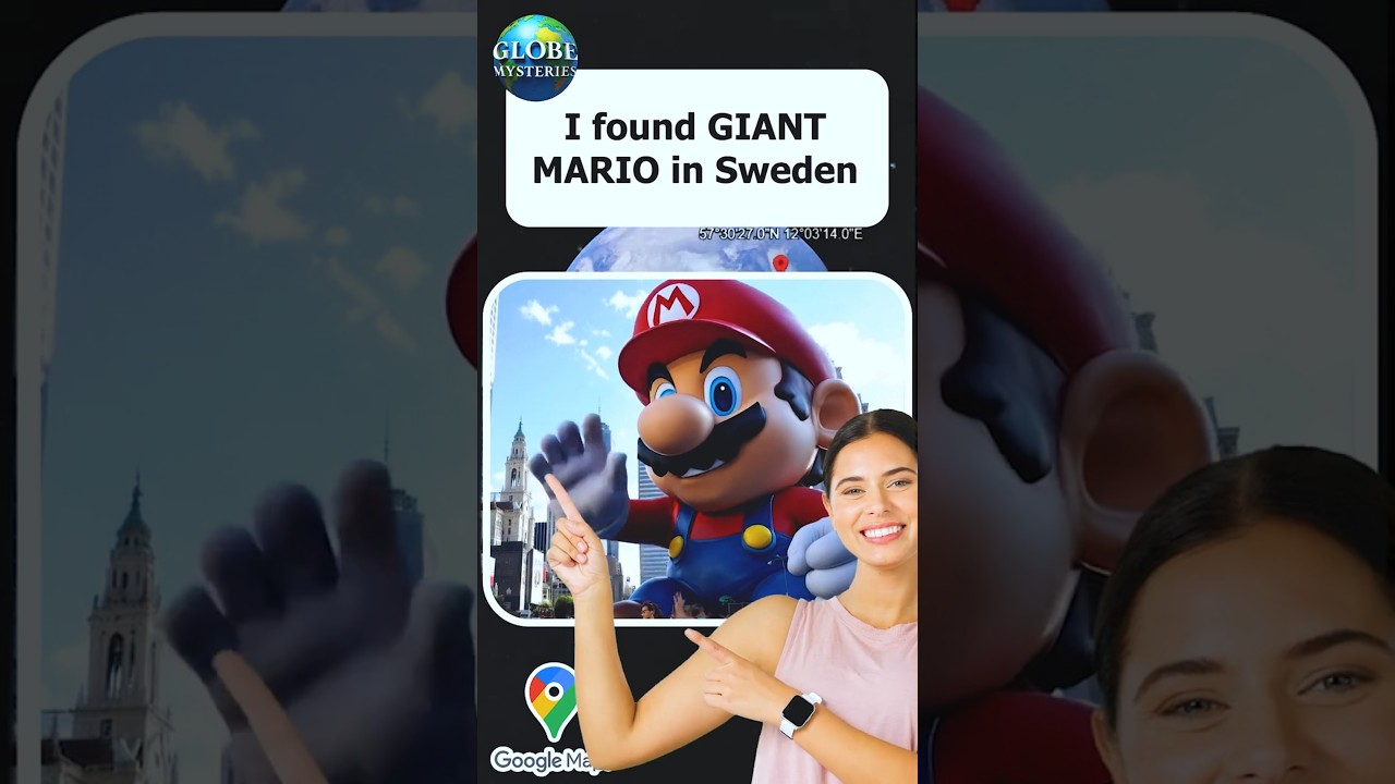 I found giant Mario in Sweden #googlemaps #mario #googlestreetview