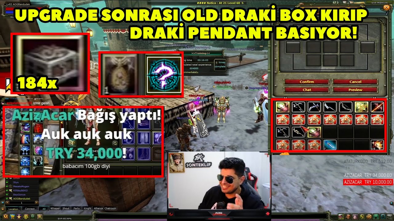AOGofficial - (Pandora) 150 GB'lik İtem Toplayıp Upgrade Yapıyor ! Knight Online