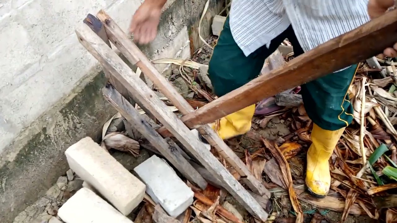 Andamio practico para pegar bloques de concreto.