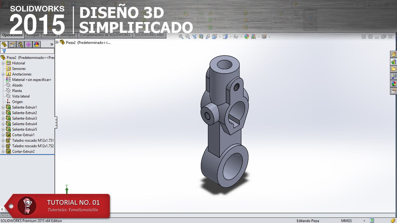 SolidWorks 2015 - Brazo Loco Parte 1