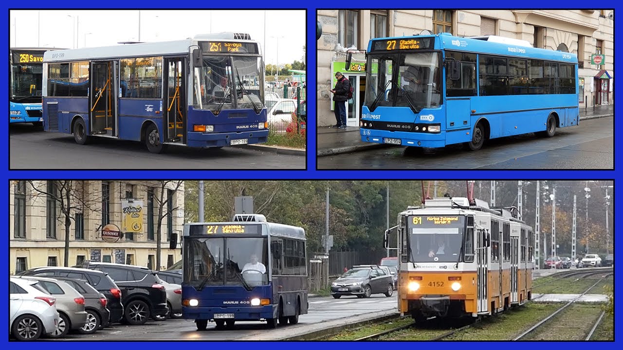Ikarus 405-ösök még forgalomban Budapesten (Gellért-hegy, Kelenföld)