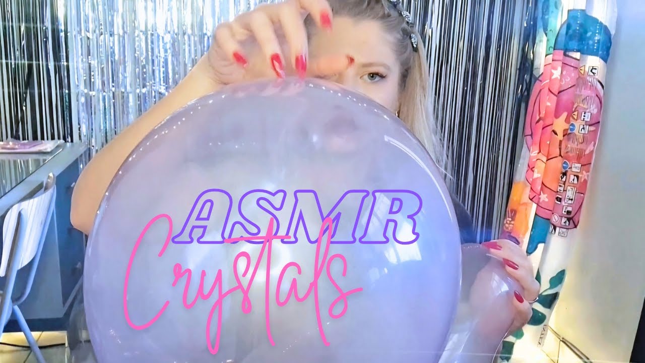 ASMR Crystal Balloon Play 💜💙 ~ Pure ASMR Balloon Sounds