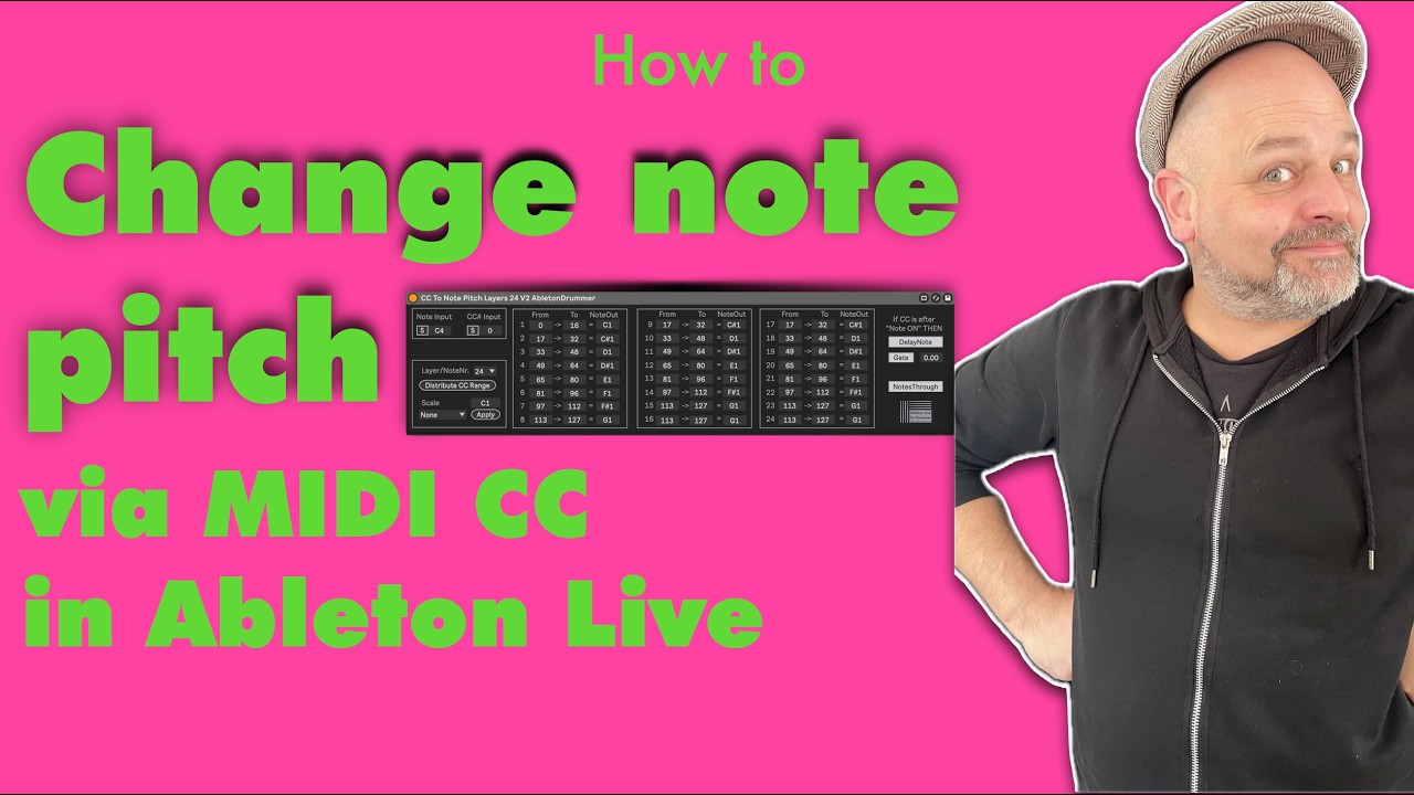 Как изменить высоту тона ноты с помощью MIDI CC в Ableton Live