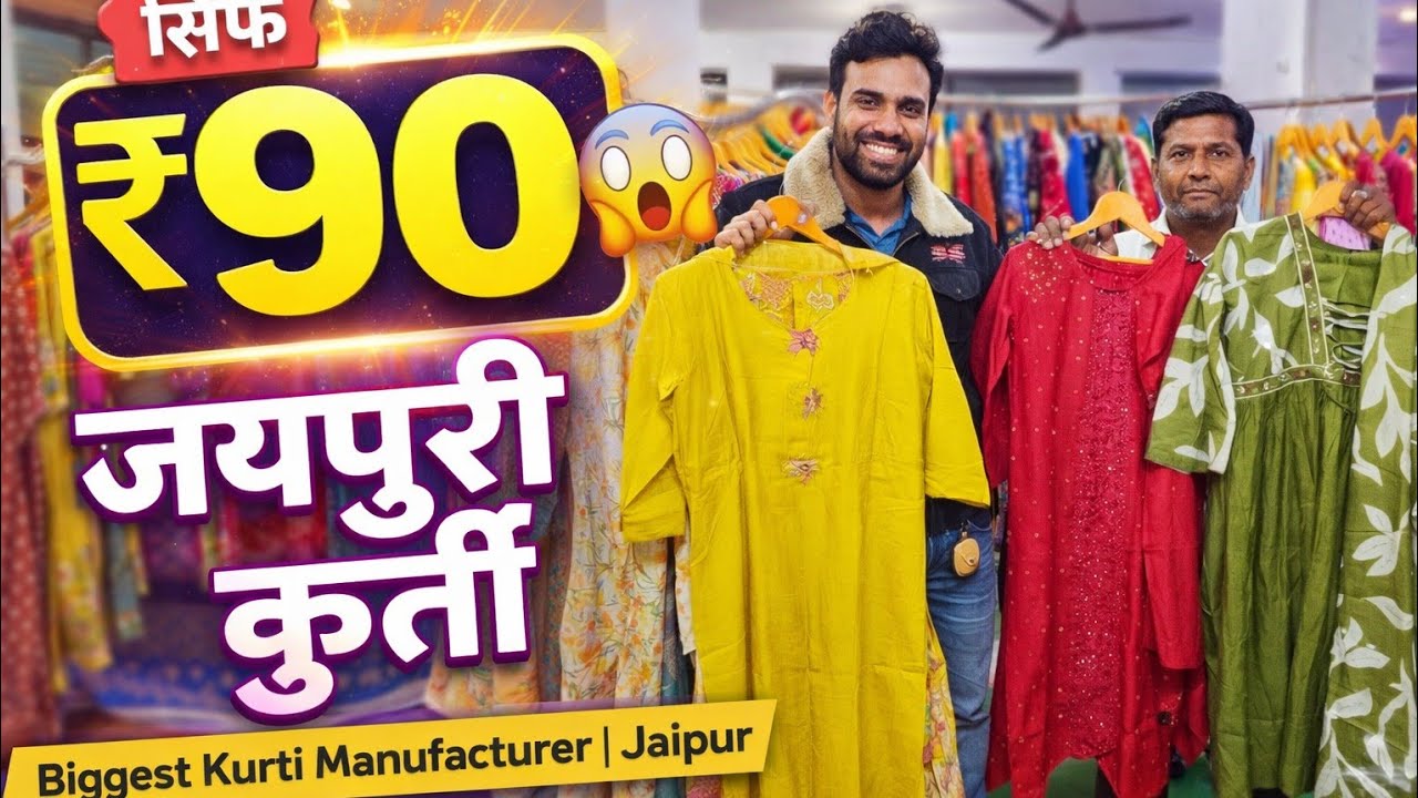 मात्र ₹90 में जयपुरी कुर्ती जयपुर की शान biggest kurti manufacturer kurti wholesale market jaipur 