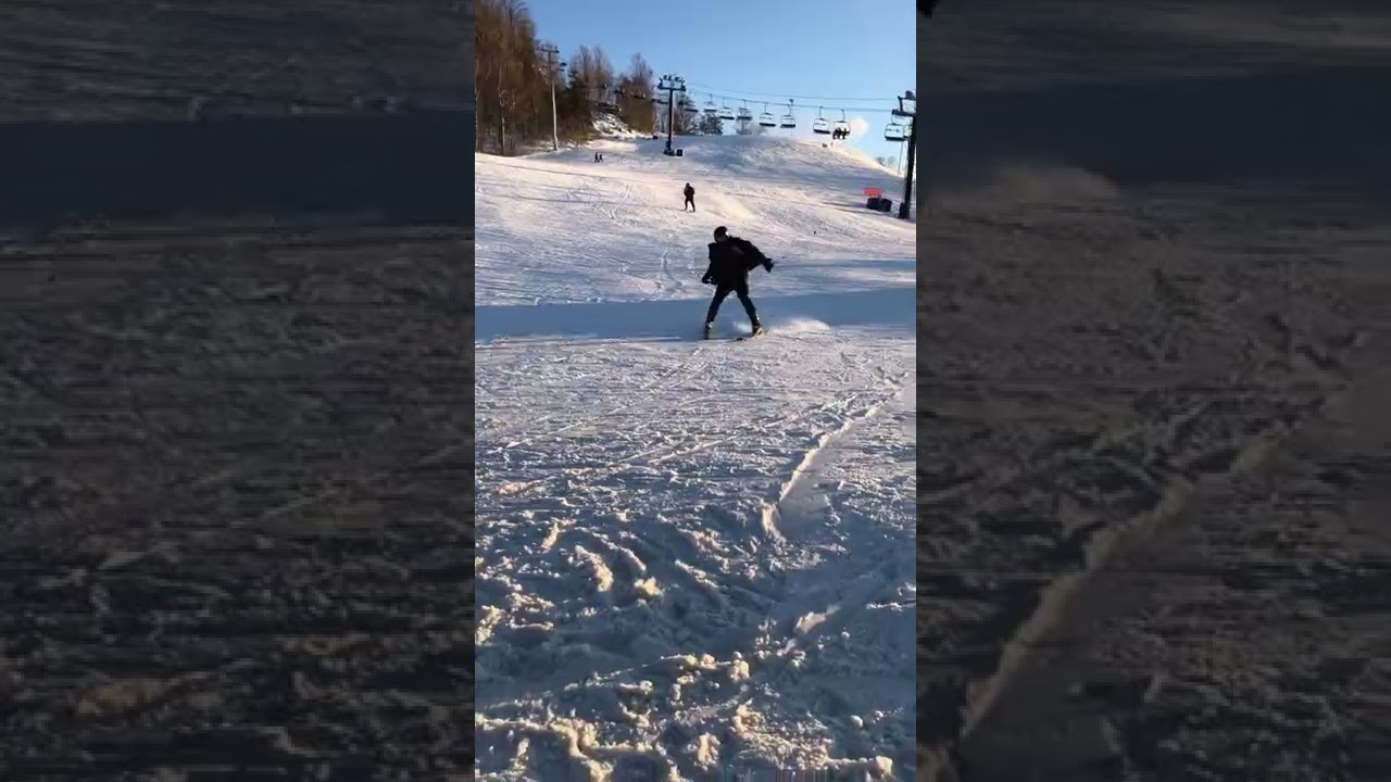 Guy Crashes Into Ski Poles While Skiing For First Time - 1319967