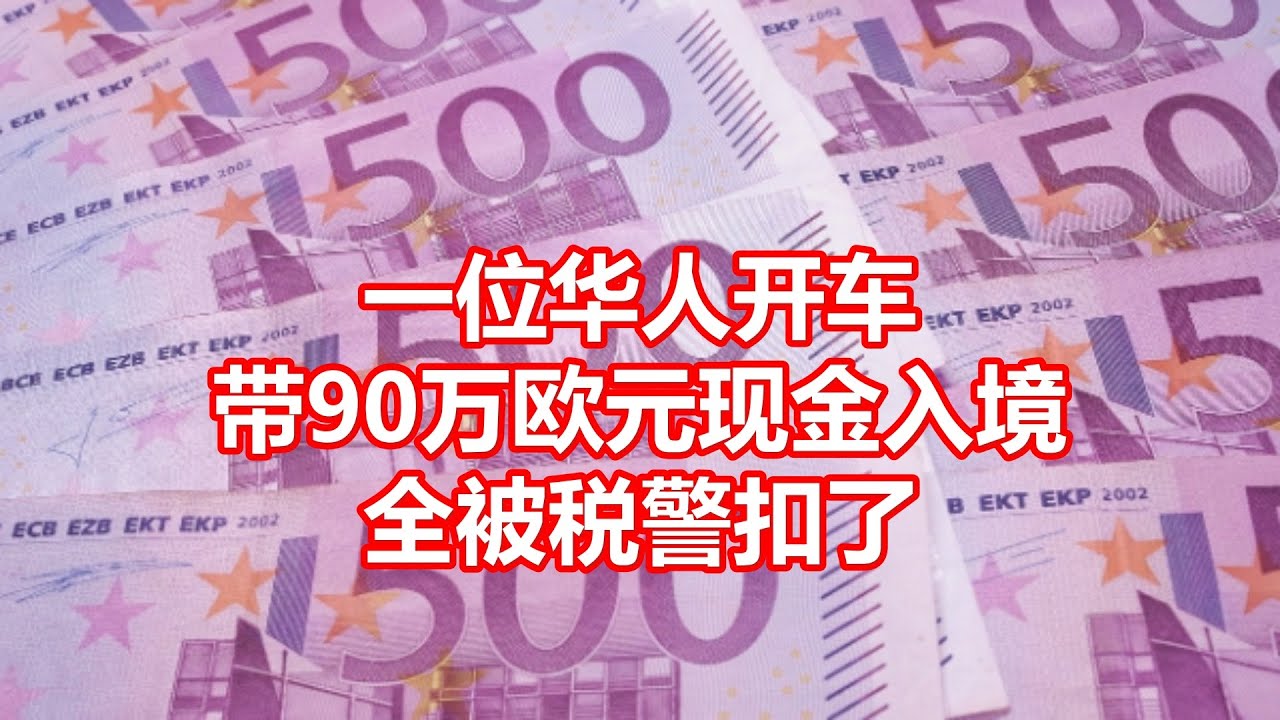 一位华人开车 带90万欧元现金入境 全被税警扣了