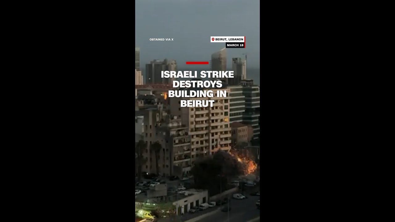 Israeli strike destroys building in central Beirut