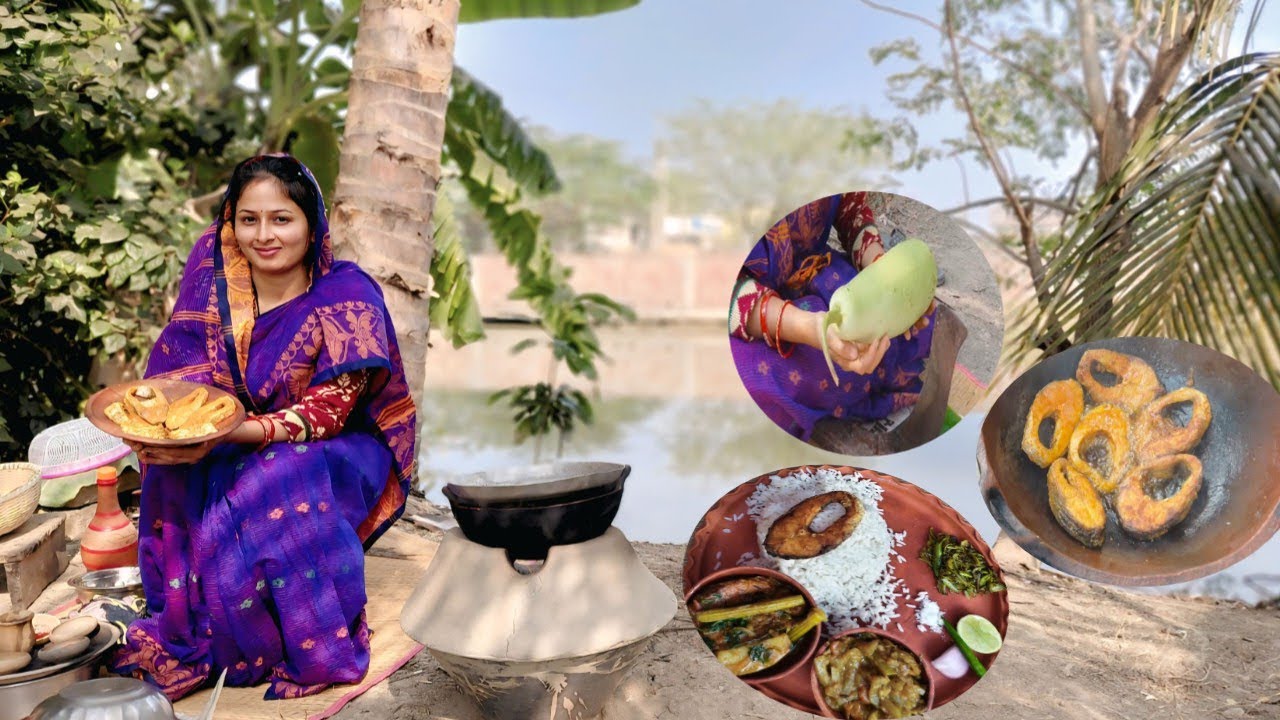 নারকেলের দুধ দিয়ে লাউ চিংড়ি ।। লাউ খোসার ভাজা ।। সজনে ডাটা বড়ি দিয়ে রুই মাছের ঝোল ।।