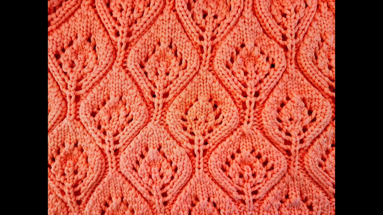 Strickmuster: Große Blätter - In Runden stricken
