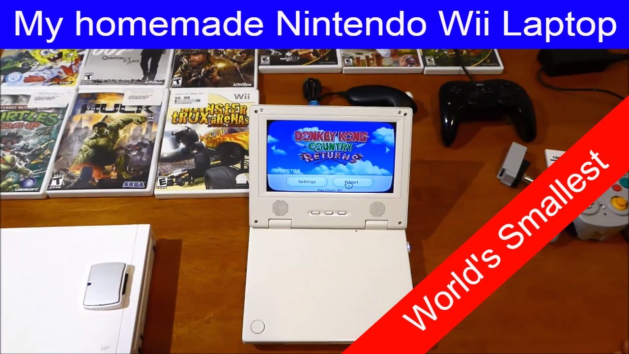 My homemade Nintendo Wii Portable Laptop the World's Smallest one, tutorial / review