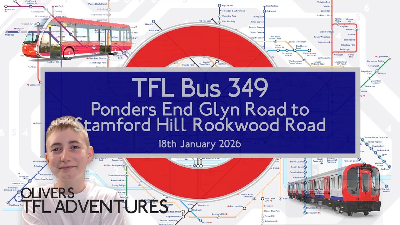 TFL BUS ROUTE 349 - Ponders End Glyn Road To Stamford Hill Rookwood Road - 18.01.2026