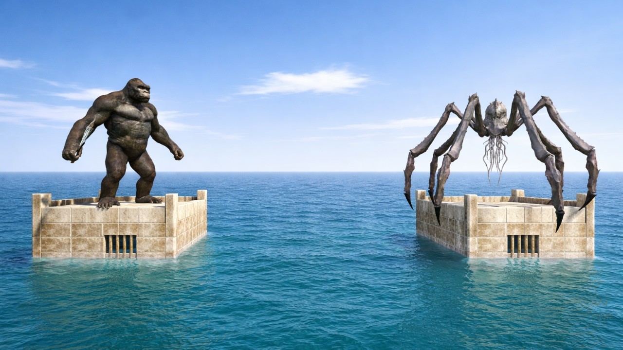Titanus Scylla Castle Challenge | Mutant Primates + King Kong vs Titanus Scylla Team - ARBS