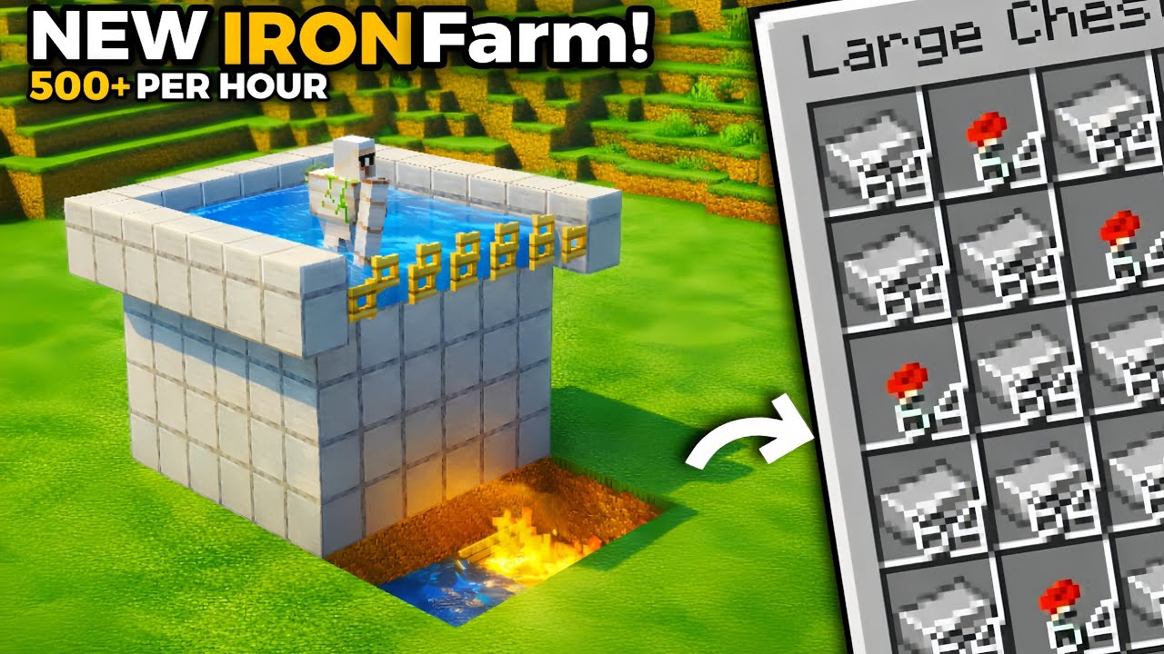 Minecraft Iron Farm Tutorial in 1.21 | Easy & Unlimited Iron Farm | java & bedrock