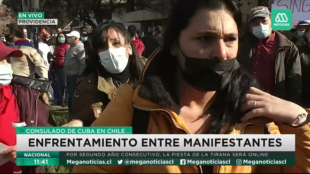 Una persona resultó herida: Manifestantes se enfrentaron en las afueras de la Embajada de Cuba
