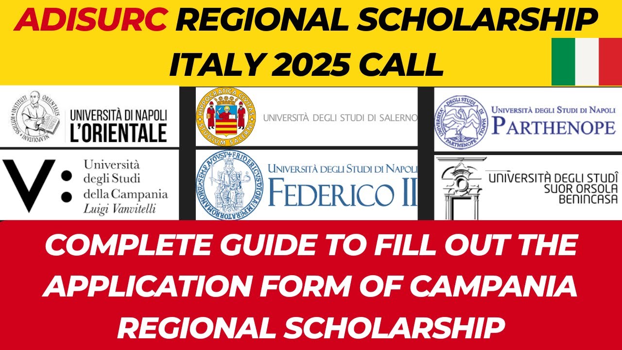 ADISURC Scholarship 2025 Campania| Study in Italy Without Application Fee & IELTS| Italy Scholarship