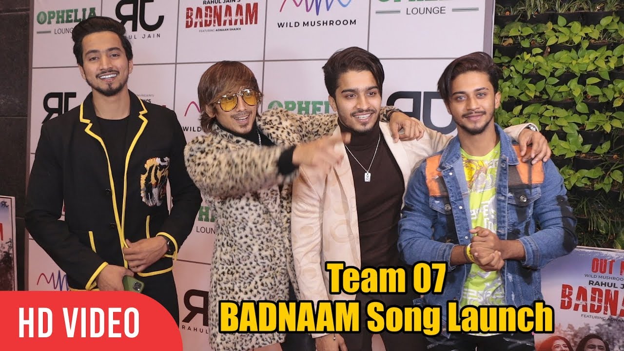 Faisal Shaikh (Mr. Faisu), Hasnain Khan, Adnaan Shaikh, Faiz Baloch at Adnan's BADNAAM Song Launch