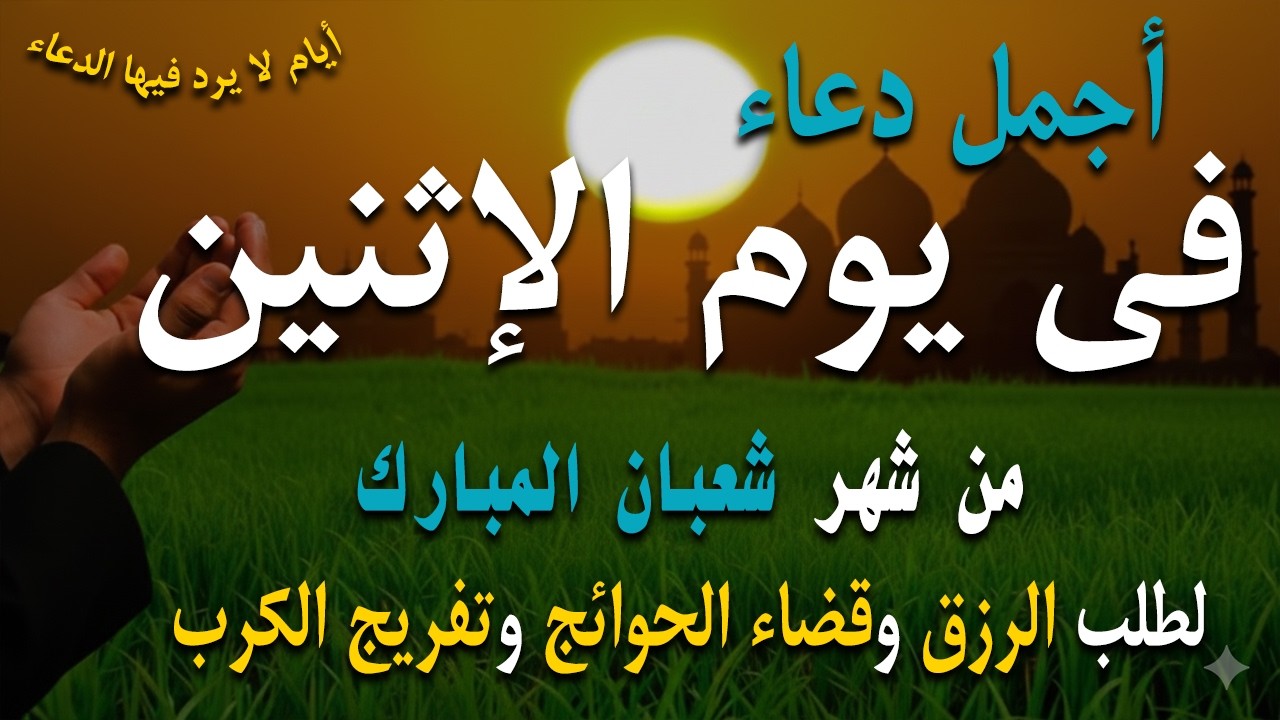 دعاء في يوم الإثنين لطلب الرزق وقضاء الدين وتفريج الهم وتيسير الأمور باذن الله🎧😌