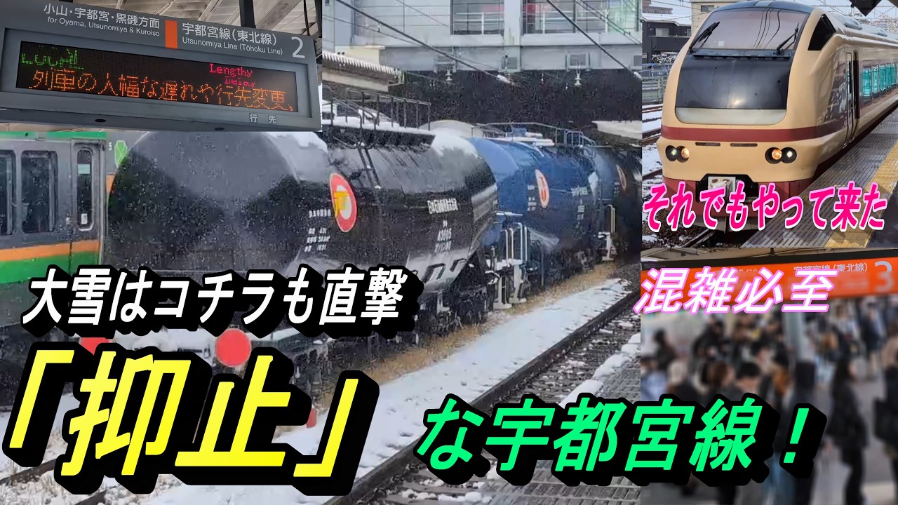 【JR宇都宮線にも大雪が直撃 それでもイベント列車はやって来た】降雪による大幅なダイヤの変更を余儀なくされた久喜駅でE653系を収める！