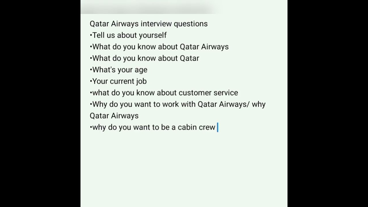 Qatar Airways interview questions