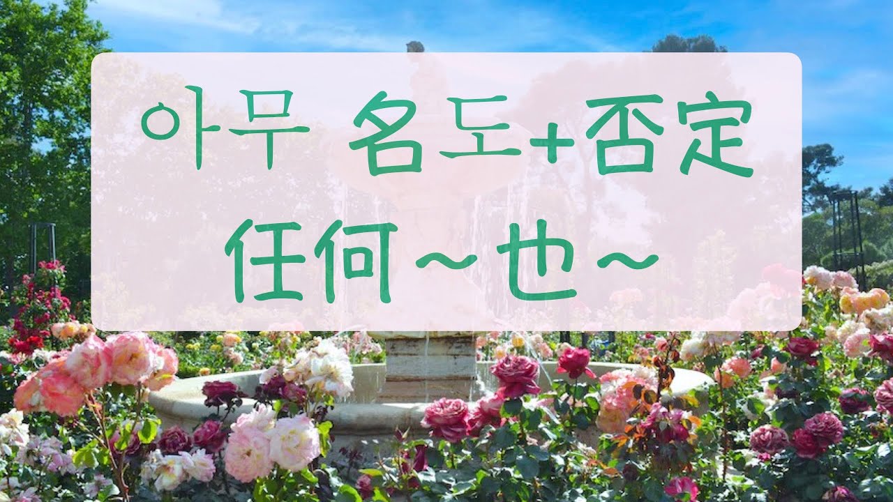 哪裡都不想去，只想待在家裡 아무 名도篇（任何~也~） 韓文教學 自學韓語 韓語文法