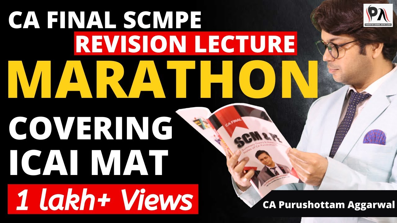 SCMPE CA FINAL COSTING REVISION MARATHON LECTURE | SCMPE NEW SYLLABUS | CA Purushottam Agarwal