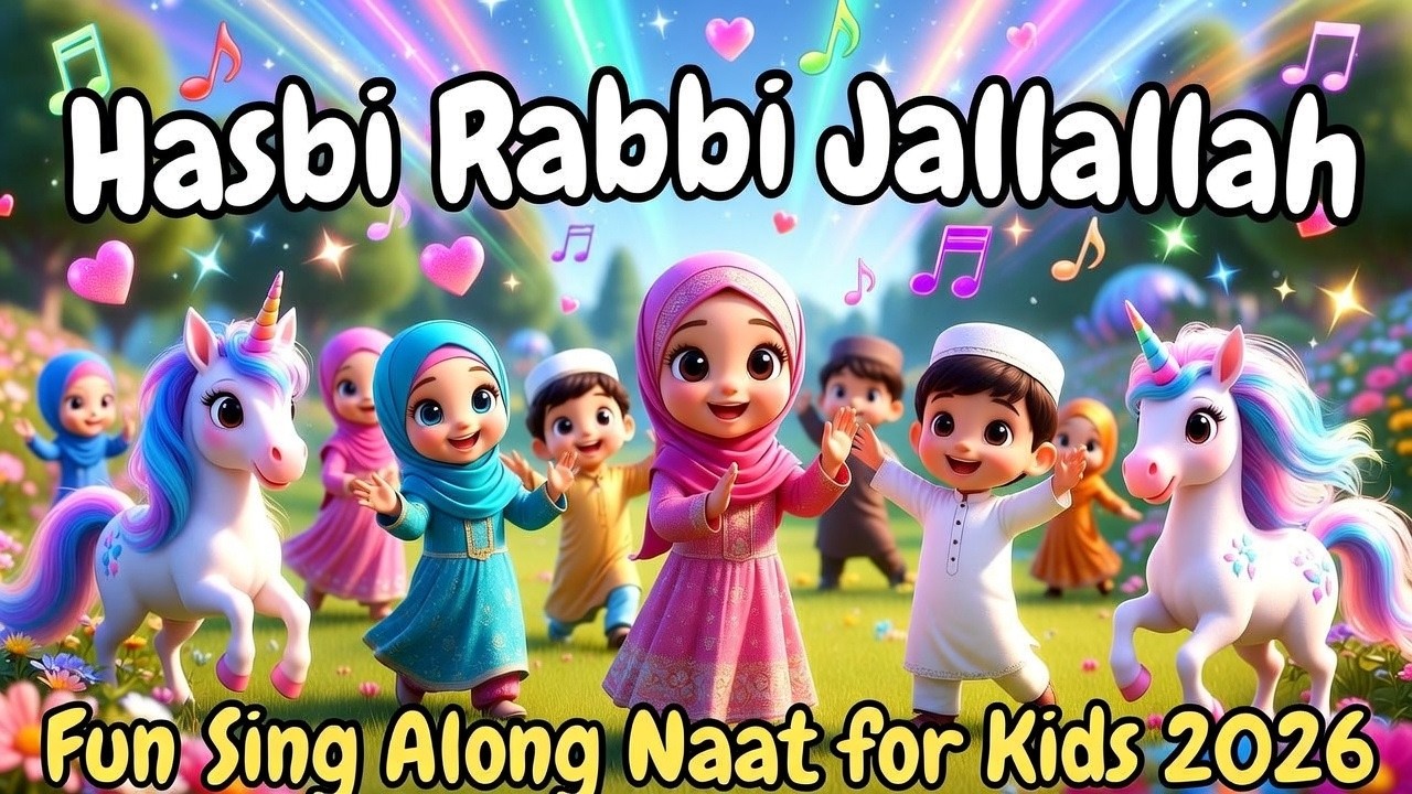 Hasbi Rabbi Jallallah 3D Cartoon | Fun Naat for Kids 2026 | Unicorns Sing Along