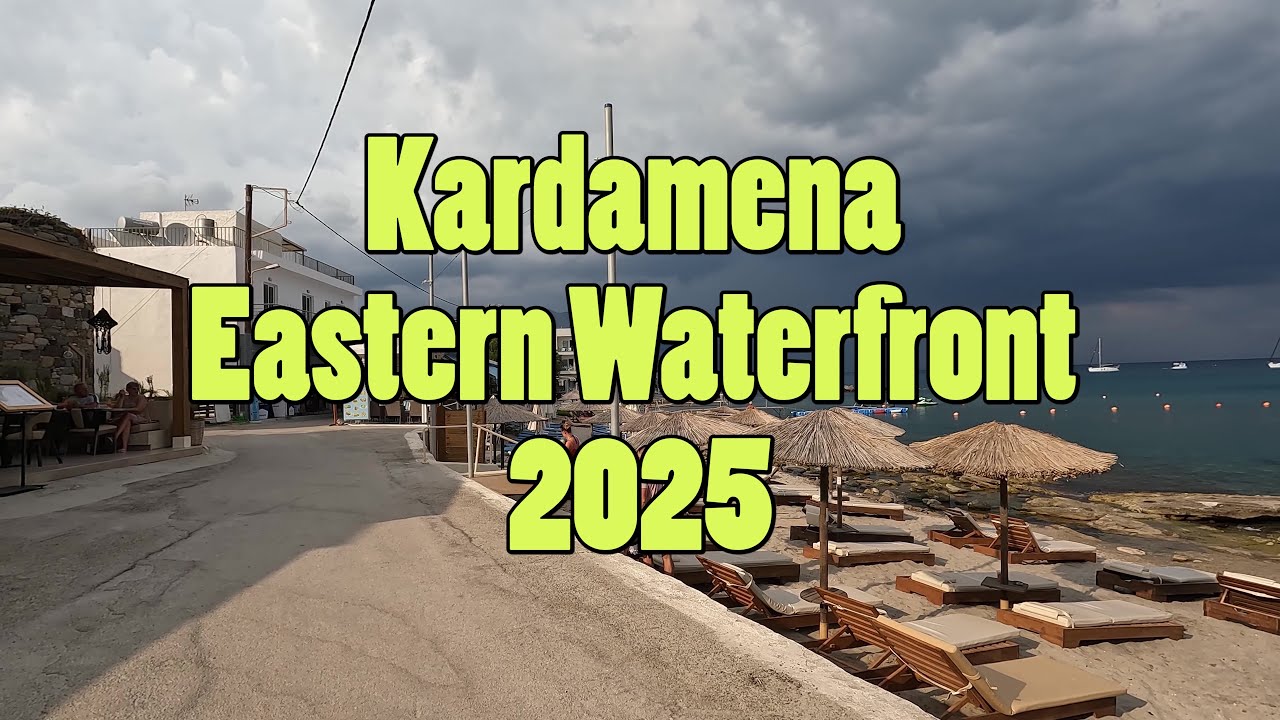 Storm Brewing Over Kardamena|Eastern Waterfront Walk with Thunder and Faint Rainbow | DiscoveringKos